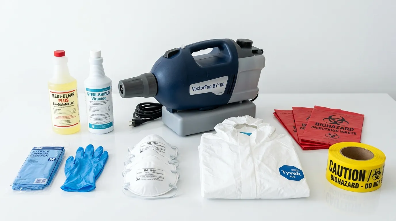 Professional biohazard remediation crew working in Pearl River