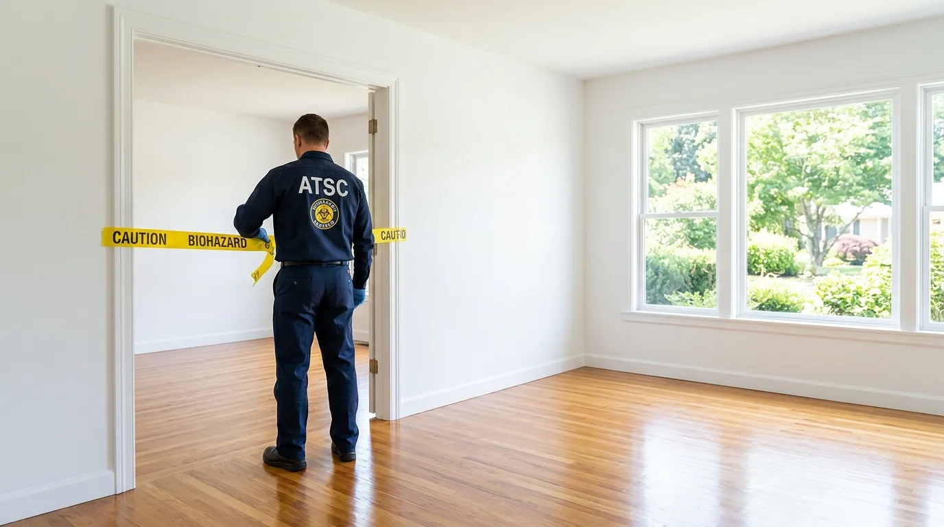 Certified biohazard cleanup crew performing Decomposition Cleanup in Pearl River